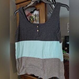 SHEIN Colorblock Tank Top - Black, Blue, and Gray